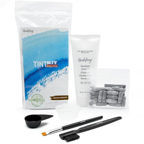 Godefroy Hair Color Tint Kit, Light Brown, 20 Applications, Root Touch-Up | For Men & Women, Pre-Measured Capsules, No Waste, DIY Salon-Quality Results at Home