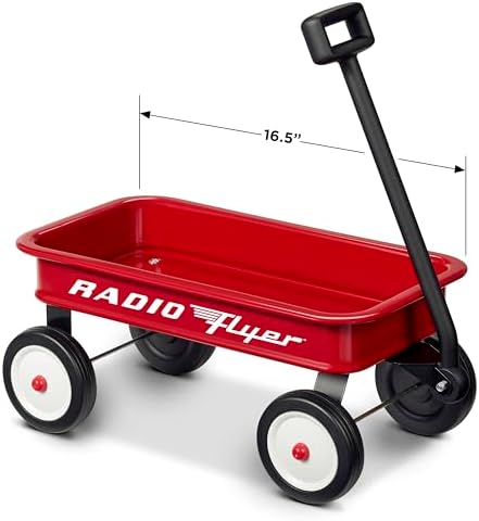 Radio Flyer Mini Classic Red Wagon for Kids, 12.5" Toy Wagon Ages Aged 1.5+ | Play-Size Version of the Classic, Durable Rolling Wheels & Steel Body, Working Handle, Toys, Crafts & Gift Displays