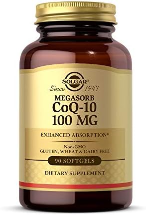Solgar Megasorb CoQ-10 100 mg, 90 Softgels - Supports Healthy Aging | Coenzyme Q10 Supplement, Enhanced Absorption, Non-GMO, Gluten Free