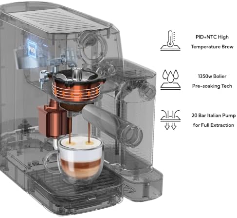 MAttinata 1633L Espresso Machine, Cappuccino Machine with Auto Milk Frother | 20 Bar Coffee Maker, Italian Pump, Fast Heating, Self Cleaning