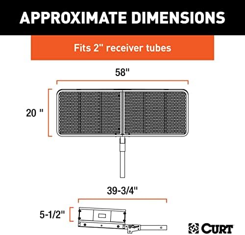 CURT 18152 Cargo Basket Hitch Trailer Hitch Cargo Carrier, 500 lbs. Capacity, 60-Inch x 24-Inch x 6-Inch, Fits 2-Inch Receiver