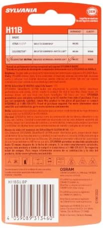 SYLVANIA - H11B SilverStar Ultra - High Performance Halogen Headlight Bulb, High Beam, Low Beam and Fog Replacement Bulb