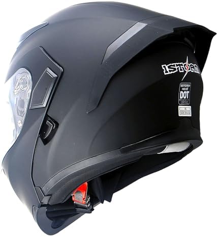 1Storm Motorcycle Modular Full Face Helmet Bike Flip up Dual Visor Sun Shield: HB89 Matt Black
