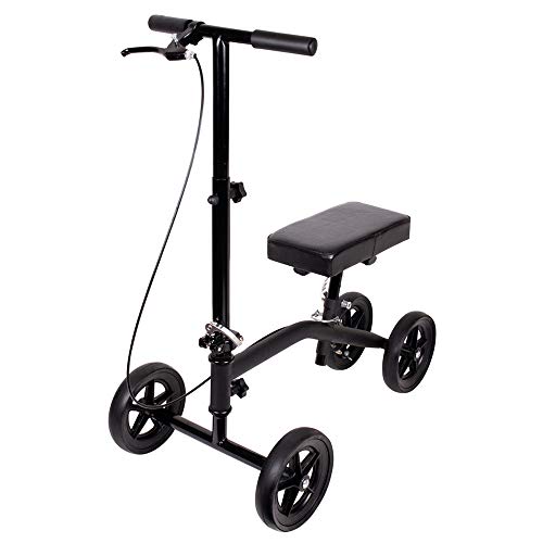 Carex Economy Rolling Knee Walker with Comfortable Padding - Steerable Knee Scooter for Foot Injuries with Hand Brake - Crutch Alternative