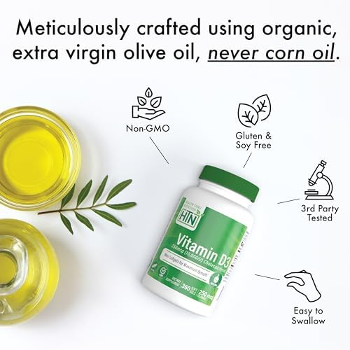Health Thru Nutrition Vitamin D3 2000iu - 50 mcg 365 Mini Softgels | Vitamin D Supplement as Cholecalciferol | Immune Health Support | 3rd Party Tested | Non-GMO USP Grade in Organic EVOO