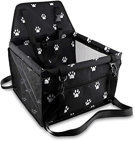 Petbobi Dog Car Seat for Small Dogs and Cats up to 15 lbs, Portable Booster | Pink, Water-resistant Oxford fabric, PVC Tubes, Folds Flat, Clip-on Leash Keeps Pups Secure and Drivers Focused