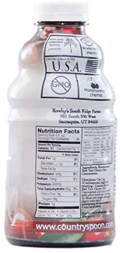 Country Spoon Montmorency Red Tart Cherry Juice Concentrate, 32 oz | Grown & Made in the USA