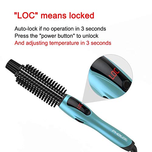 PHOEBE Curling Iron, Dual Voltage Travel 1 Inch Ceramic Tourmaline Ionic Hair Curler Hot Brush, Professional Anti-Scald Instant Heat Up Curling Wands