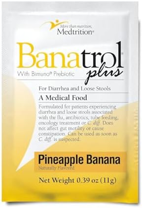 Medtrition Banatrol® Natural Anti-Diarrheal with Prebiotics, Relief from Chronic Diarrhea, IBS, Recurring Diarrhea, Clinically Supported Medical Food, Non-Constipating, 75 Servings (Pineapple)
