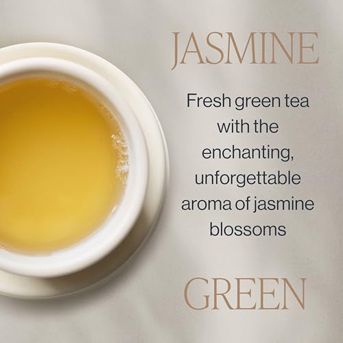 Rishi Tea Jasmine Organic Chinese Green Sachet Tea Bags, Caffeinated, 15ct | Floral Aroma and Taste, Jasmine Flower, Calm, Sustainable, 15 Servings