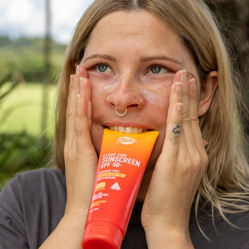 Sun Zapper Clear Zinc Sunscreen SPF 50+ Travel Size – Zinc Oxide Sunscreen for Face and Body, Water Resistant Broad Spectrum Sunblock, No White Cast, Oxybenzone Free, 60mL (2 oz), Australian Made
