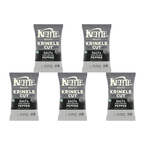 Kettle Brand Krinkle Cut Salt and Fresh Ground Pepper Potato Chips, 13 Oz