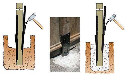 6 Pack Simpson Strong Tie FPBM44E E-Z Mender 4x4 Post Repair Bracket with Black Finish (3 Pair)
