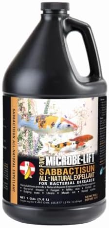 MICROBE-LIFT Sabbactisun Disease Treatment for Ponds and Outdoor Water Gardens, Disease Expellant for Pond Fish, 16 Fl Oz