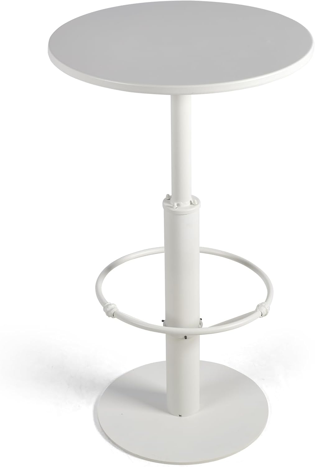LOKKHAN 42" Tall Rustic Industrial Bar Table 19.68" Dia Round Wooden Top Metal Frame Height Fixed Standing Pub Dining Room Bistro Cocktail Table, Black & Brown