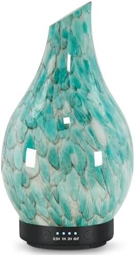Aromatherapy Essential Oil Diffuser for Home- Art Glass Diffuser for Essential Oils with Waterless Auto Shut-Off 4 Timer 7 Colors LED Night Light