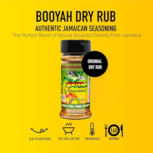 Reggae Spice Booyah Jamaican Jerk Seasoning | Authentic Caribbean Dry Rub Powder Mix for Cooking Meats, Chicken, Beef, Pork, Seafood, Vegetables