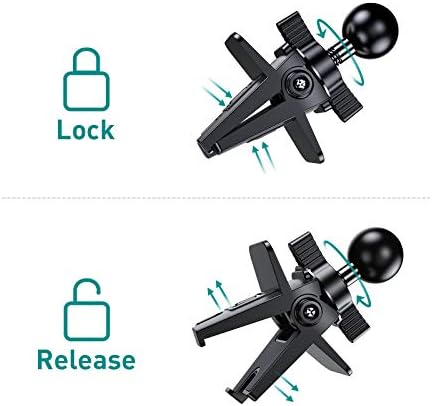 VICSEED Air Vent Clip for Car Mount, Twist-Lock Anti-Shake Vent Grip, 17mm (0.67inch) Ball Head Universal for Most Phone Mount for Car