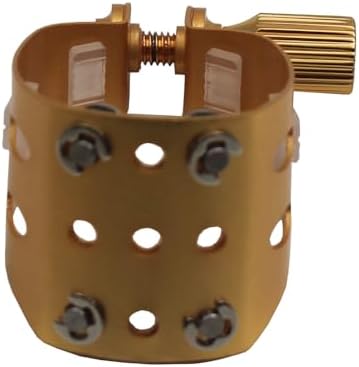 Eastern Music Saxophone Hard rubber mouthpiece Soprano alto Tenor metal ligature Ligature cap (Sandblust gold, Tenor MPC)