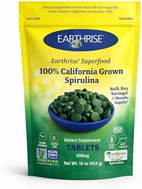 Earthrise Superfood California Spirulina 500mg Tablets, 1 LB
