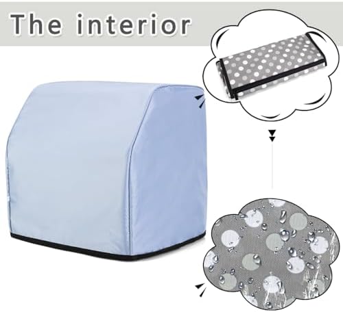 LUXJA Serger Machine Cover with Storage Pockets, Gray Dots