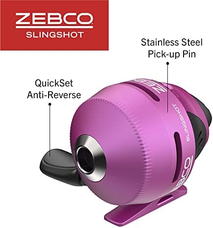 Zebco Slingshot Spincast Reel and Fishing Rod Combo, 2-Piece Fishing Pole, Right-Hand Retrieve, Pre-Spooled with 10-Pound Zebco Line