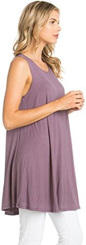 Women's Rayon Span Tank Top Tunic-Solid