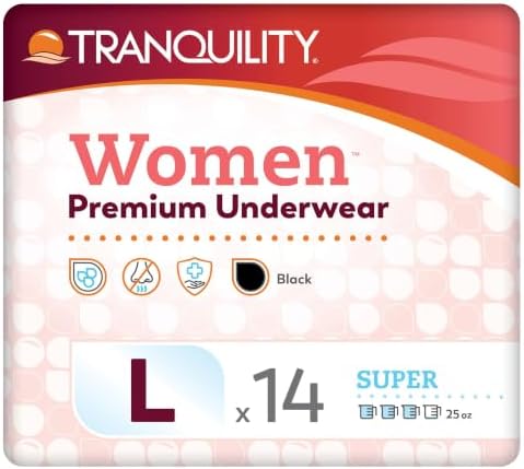 Tranquility Premium Daytime Disposable Absorbent Underwear, L, 54 in, 16 ct | Breathable All-Day Comfort, Adult Diapers