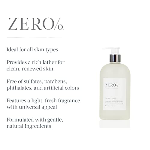 Gilchrist & Soames Zero% Unisex Shower Gel and Body Wash - 15.5oz - Light and fresh, Gently Cleansing, Zero Parabens, Sulfates, and Phthalates
