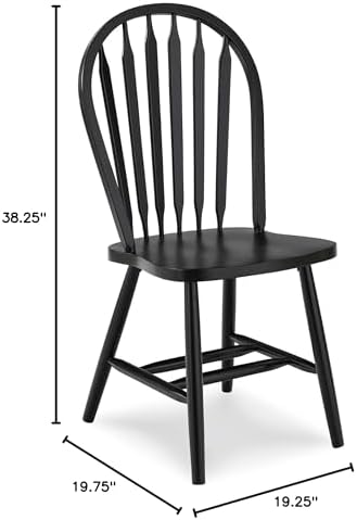 IC International Concepts Solid Wood Windsor ArrowBack Chair, Unfinished