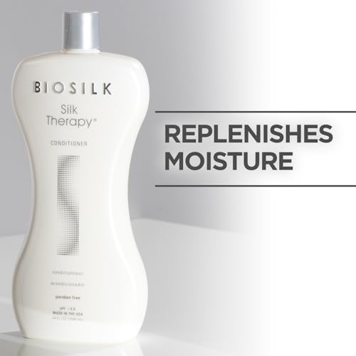 BioSilk Silk Therapy Duo Set, Shampoo & Conditioner for Gentle Cleansing, Moisturizing & Shiny Hair, Smooth, Replenished Hair, Sulfate-Free, Paraben-Free, Cruelty-Free, 12 Oz Each (Pack of 2)