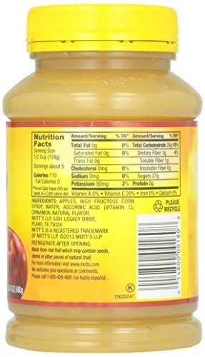 Motts Inc Apple Sauce, Cinnamon, 24 oz