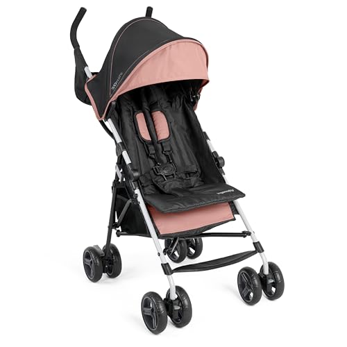Ingenuity 3D Mini Convenience Stroller – Lightweight Stroller with Compact Fold, Multi-Position Recline, Canopy with Pop Out Sun Visor – Umbrella Stroller for Travel & More, Blue/Black