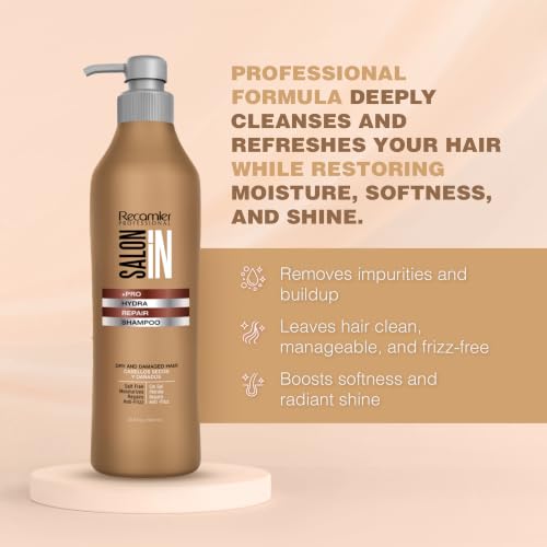 Salon In by Recamier - | Hydra Repair Hair Shampoo | Moisturizing & Strengthening for Dry, Damaged Hair | 10.1.fl.oz / 300 ml