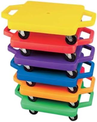 S&S Worldwide 16 inch Scooter Board with Handles, Hand Guards, Multicolor | With a 200 lb weight capacity, Heavy-duty HDPE Construction, Adapted PE
