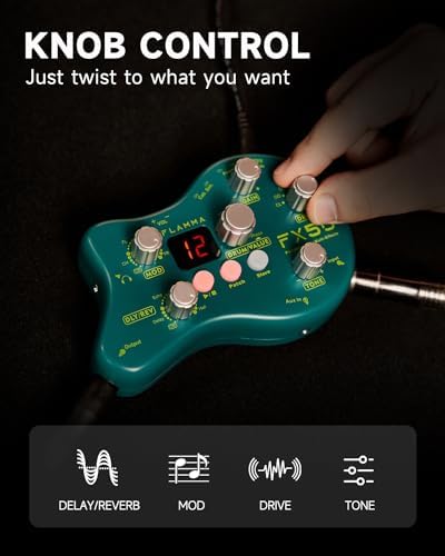 FLAMMA FX100 Guitar Multi-effects Pedal with 55 Amp Models 151 Built-in Effects 80' Looper 40 Drum Machine 10 3rd Party IR Slots Headphone OTG for