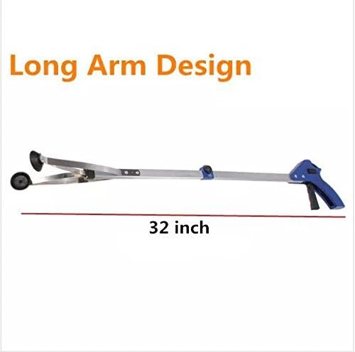 [New Version] 2 Pack Foldable Reacher Grabber Tool, Long 32" Foldable Extender Gripper Tool, Suction Cups for Precise Work, Claw Trash Garbage Picker