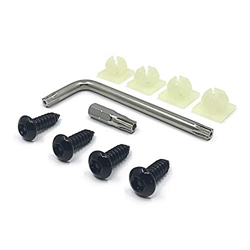 OttoSpeed Anti-Theft Security Screws for License Plate - Rustproof Fastener with Theft-Proof Black Stainless Steel Screws, Nylon Screw Inserts