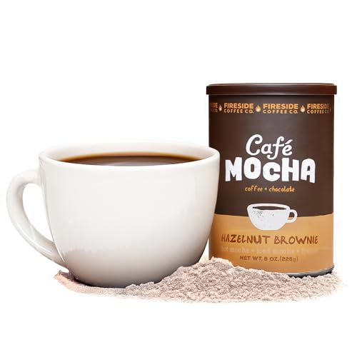 Fireside Coffee Irish Cream Cafe Mocha - Premium Instant Coffee Chocolate Blend - Versatile Caffeinated Drink Mix for Hot, Iced, Milkshake, and Mocha Frappe Mix, Only Add Water and Enjoy, 8 Ounces