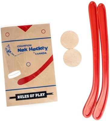 Carrom Champion Nok Hockey Game Equipment Set — Includes 2 Sticks and 2 Wood Pucks — Extra Accessories for Board Games for Adults & Children