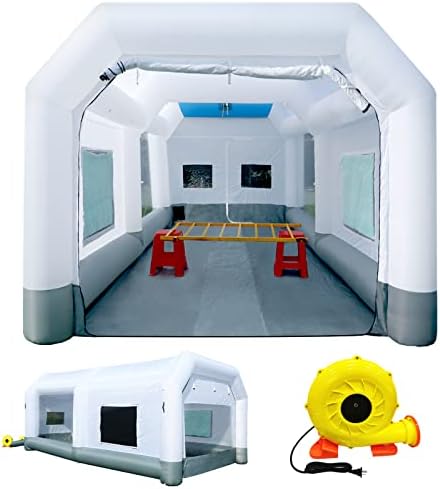 GORILLASPRO Portable Inflatable Paint Booth 26x15x10Ft, Inflatable Spray Booth with 2 Blowers (950W+950W)