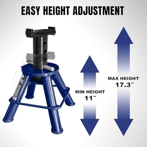 TCE TCE40753 Torin Steel Under Hoist Jack Stand: 3/4 Ton (1,500 lb) Capacity, Blue