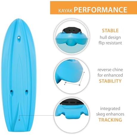 Lifetime 90787 Dash 66 Youth Kayak, Glacier Blue, 78 inches