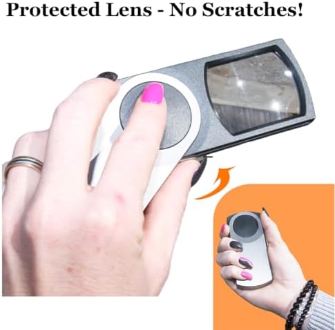 Premium Pocket Magnifying Glass with LED Light 3.0X (300%), Small Hand Held Lighted Magnify Glasses for Reading Tiny Print, Menu, Pill Bottles