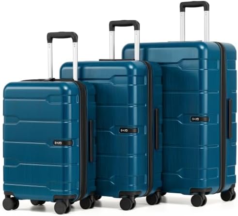 Coolife Medium Checked Luggage Hardside Suitcase with Spinner Wheels, 24in | Lightweight ABS+PC, Rolling Travel Suitcase with TSA Lock, Spinner Wheels, Durable Zipper, Charcoal