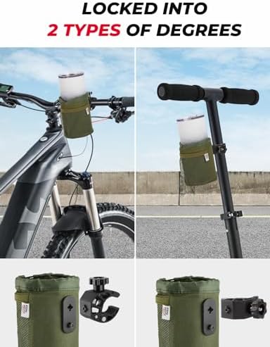 KEMIMOTO Motorcycle Cup Holder, Oxford Fabric Motorcycle Drink Holder with 0.6"-1.5" Alligator Clamp, Universal Water Bottle Cup Accessories for Bike