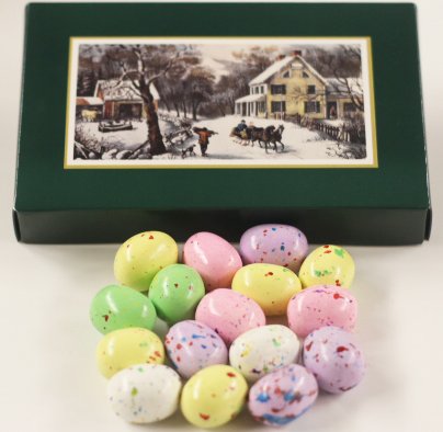 Scott's Cakes Speckled Chocolate Malted Eggs in a 1 Pound White Gourmet Box