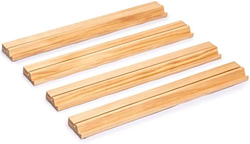 Yellow Mountain Imports Classic Chestnut Color Wooden Mahjong Game Racks with Pushers, 18 Inches - Set of 4 (Includes Magnetically Attached Mahjong Pushers)