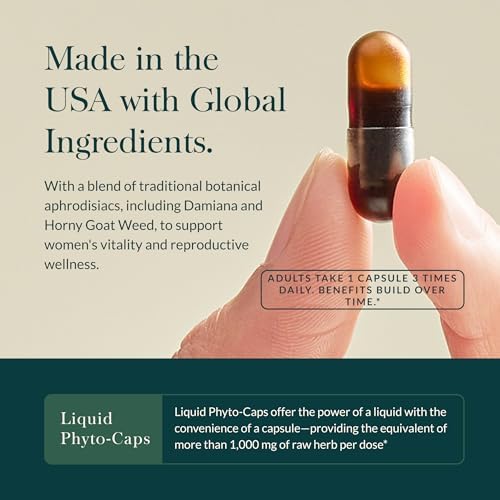 Gaia Herbs Womens Libido - Supports Energy to Maintain Healthy Libido* - with Tribulus & Horny Goat Weed - 60 Vegan Liquid Phyto-Caps (60 Servings)