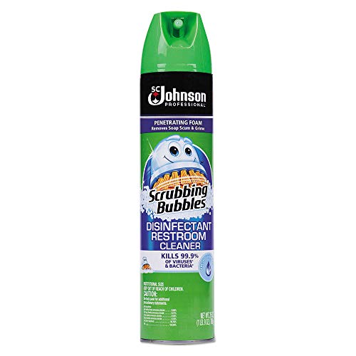 Scrubbing Bubbles 313358 Multi Surface Bathroom Cleaner, Clean Fresh Scent, 25 Oz Aerosol Can, 12/carton